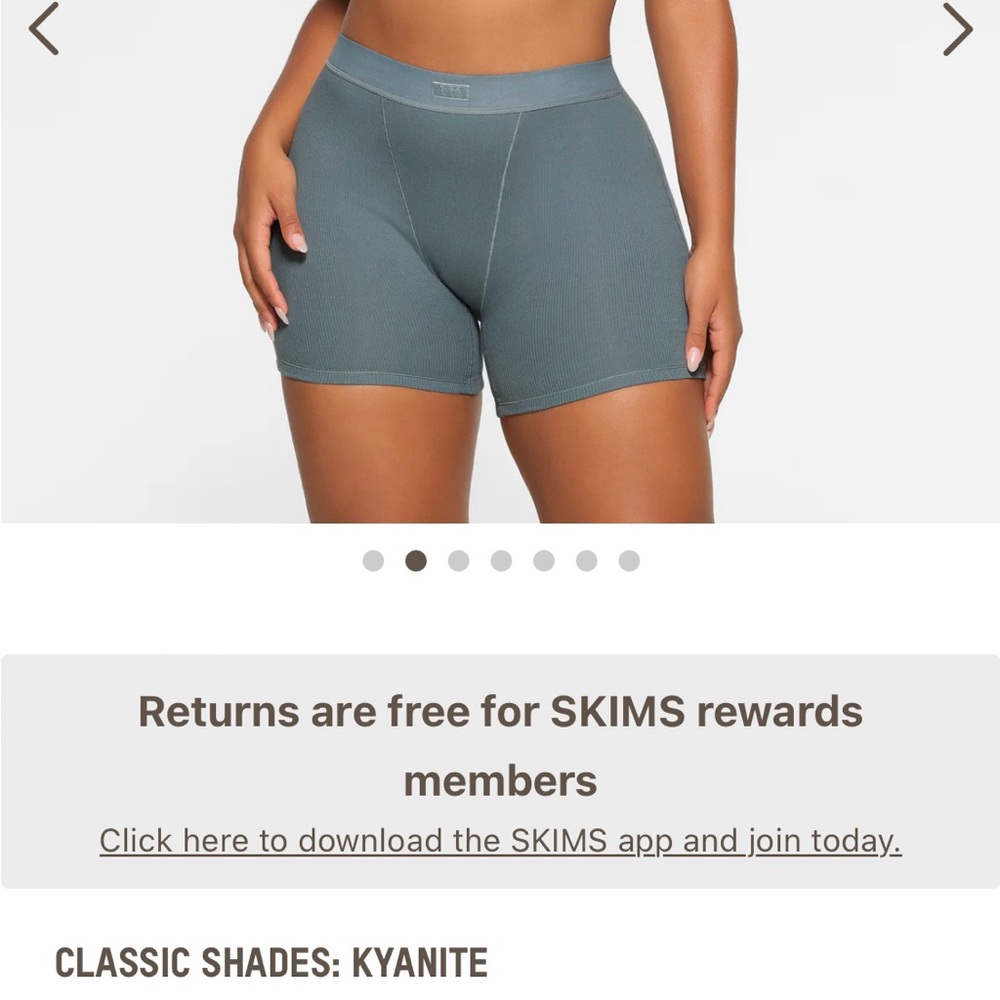 NWT SKIMS Cotton Rib Boxers - Kyanite - Size S